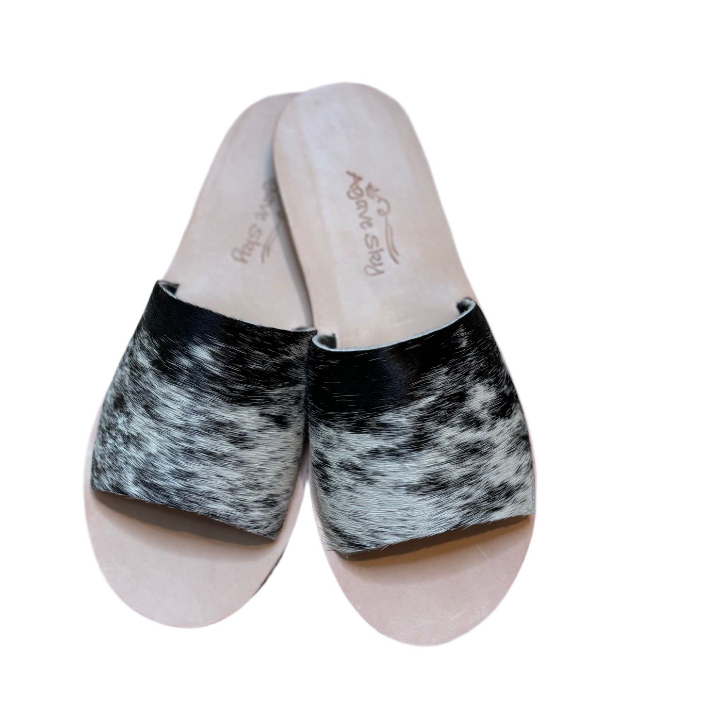 BLACK & WHITE COWHIDE SHOES