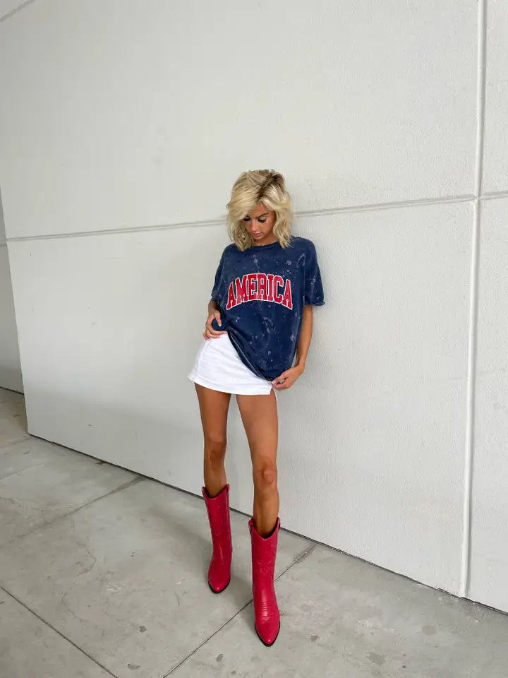 AMERICA BLEACHED TEE