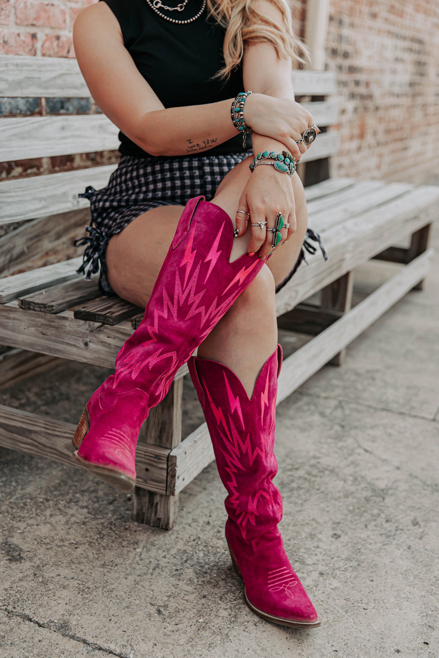 FUCHISA PINK KNEE HIGH BOOTS