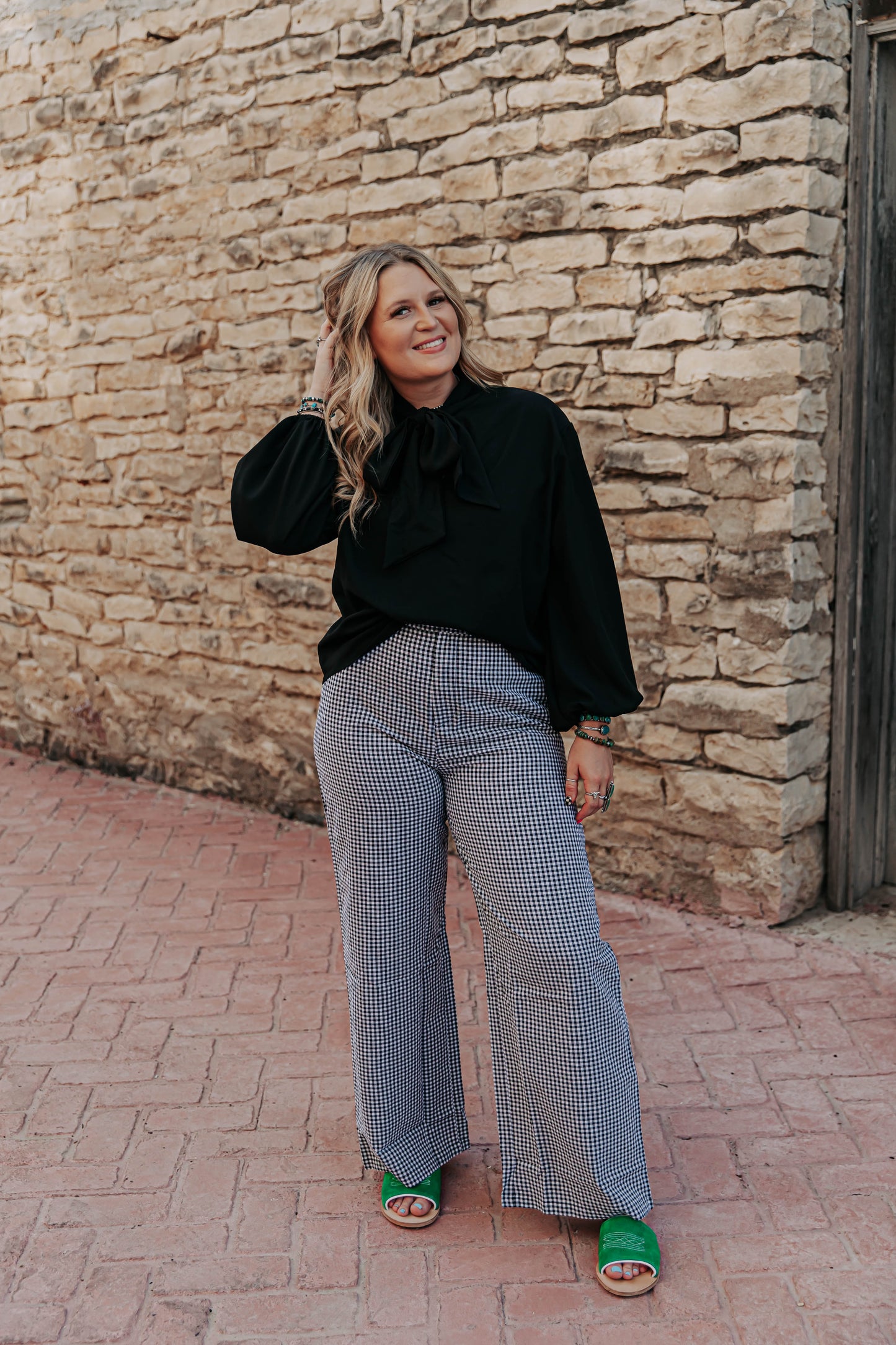 Black Bow Tied Shirt