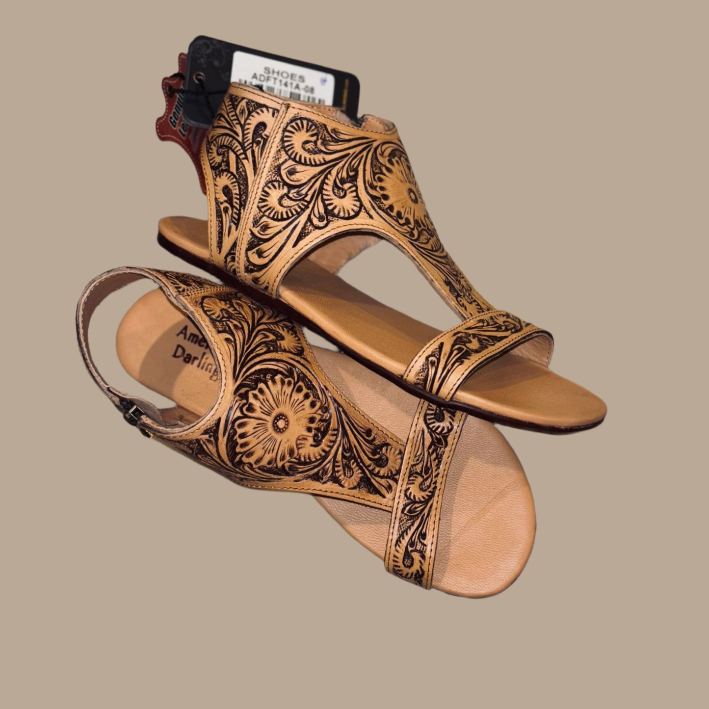 LEATHER TOOLED SANDLES