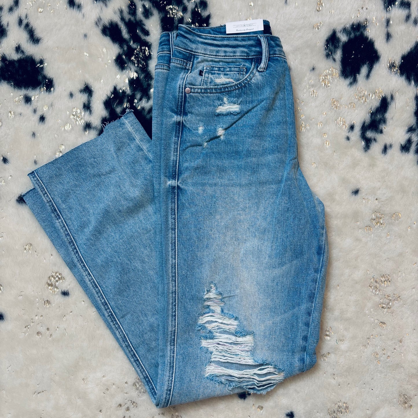 HIGH WAISTED LIGHT WASHED JEANS image 0