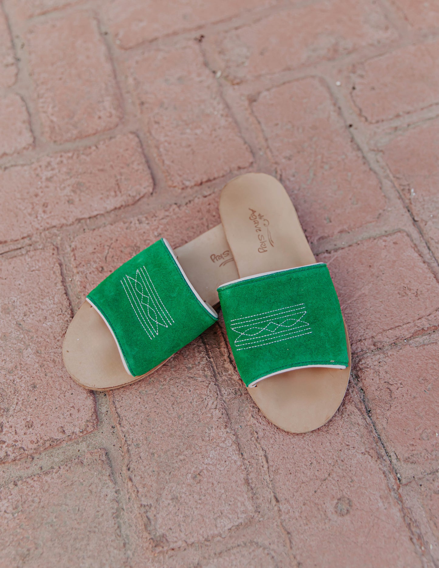 GREEN & WHITE NADIA SANDLE