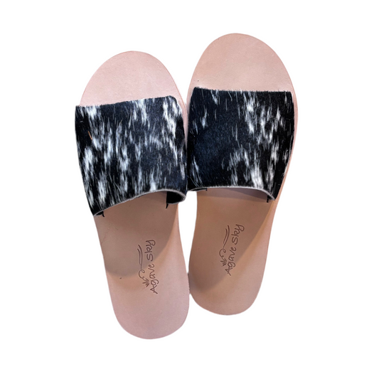 BLACK & WHITE COWHIDE SHOES