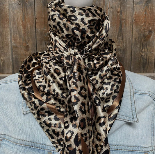 TAN LEOPARD WILD RAG
