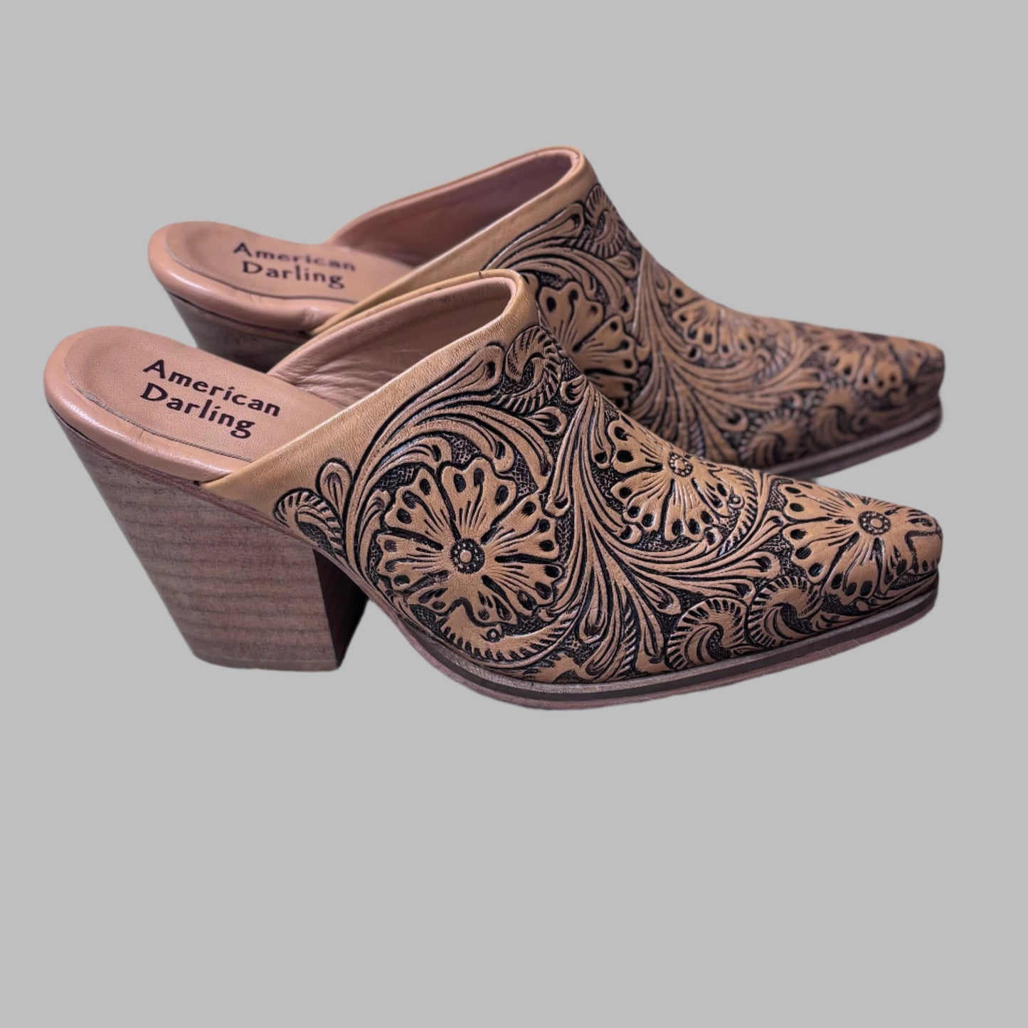 LEATHER TOOLED HEELS image 0