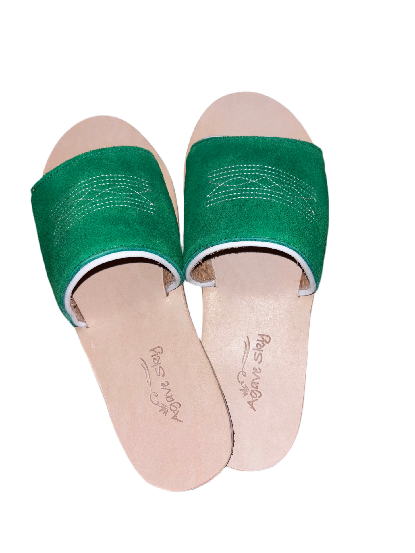 GREEN & WHITE NADIA SANDLE