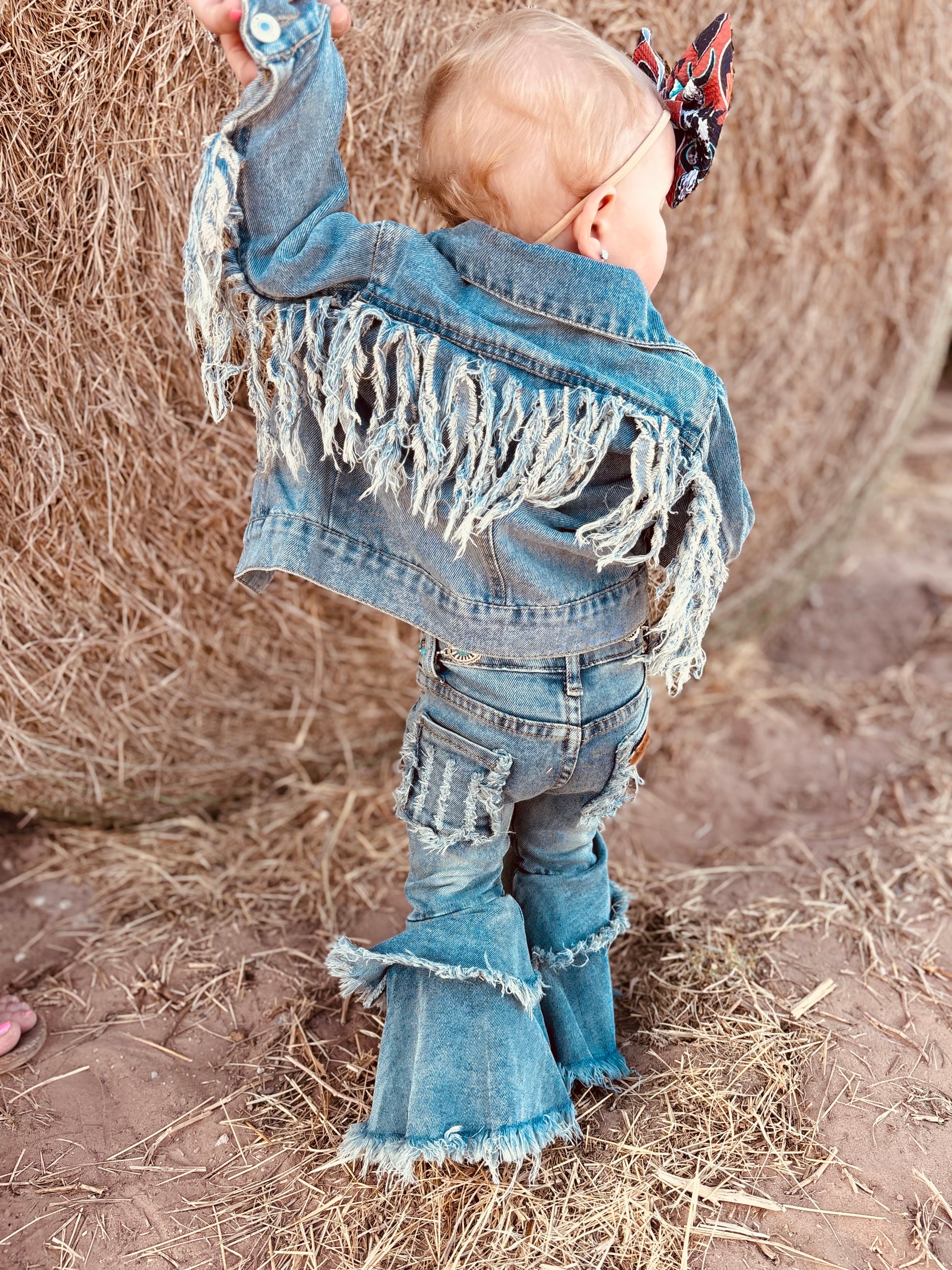 DENIM FRINGE JACKET image 0