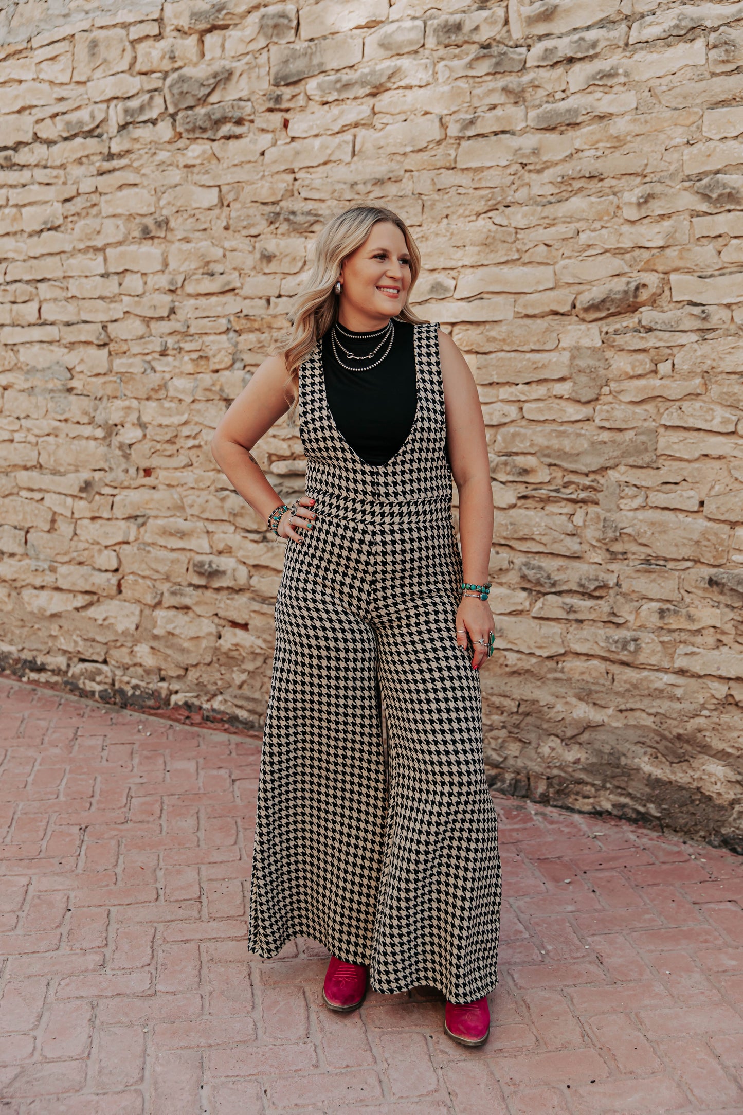 SPICY PLAID JUMPSUIT