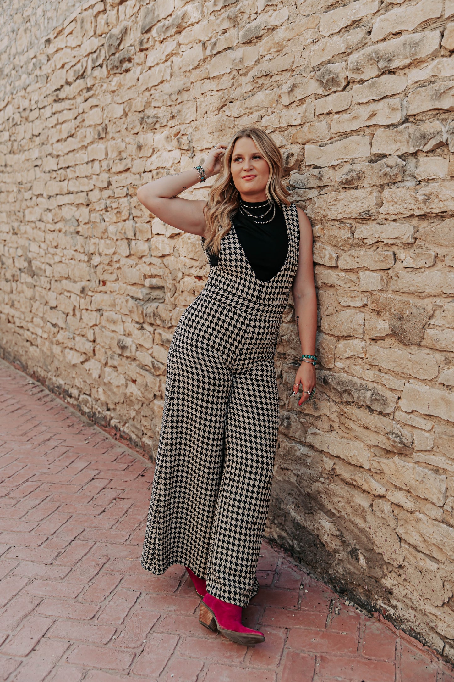 SPICY PLAID JUMPSUIT