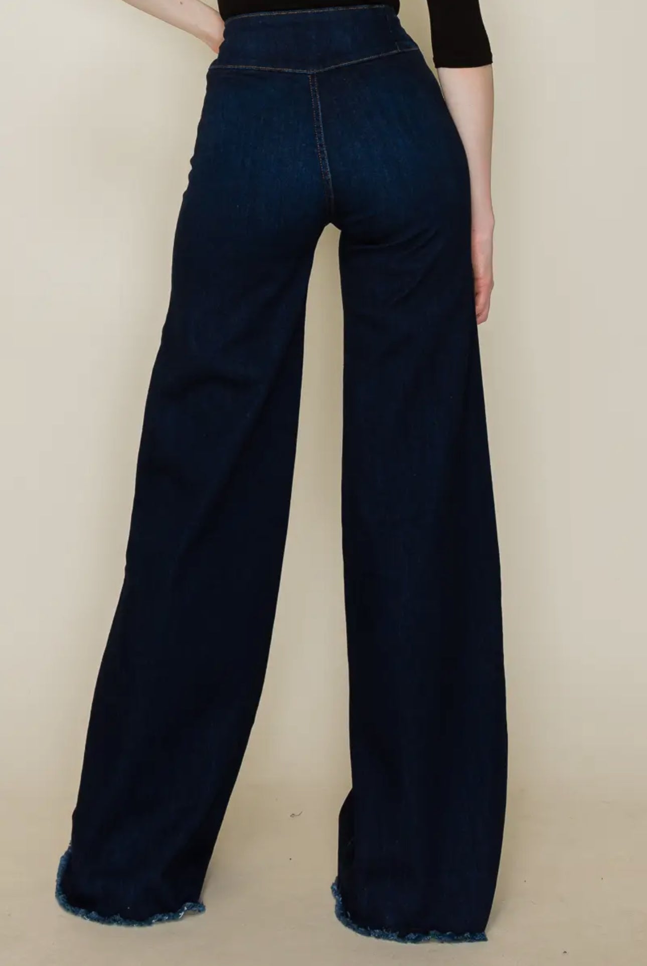 FRONT SEAM WIDE LEG JEANS
