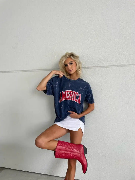 AMERICA  BLEACHED TEE