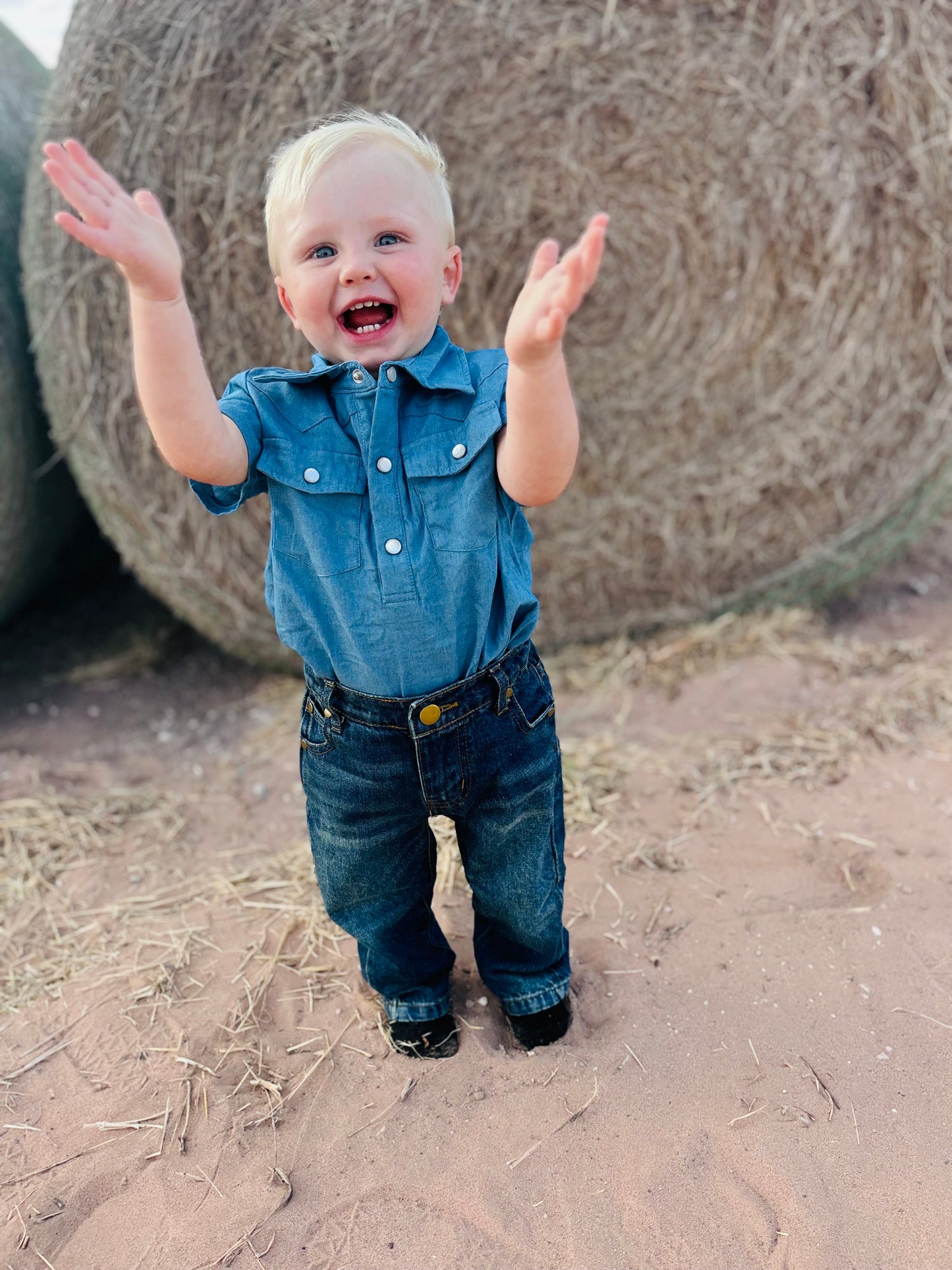 LITTLE BOY BOOT CUT JEANS image 0