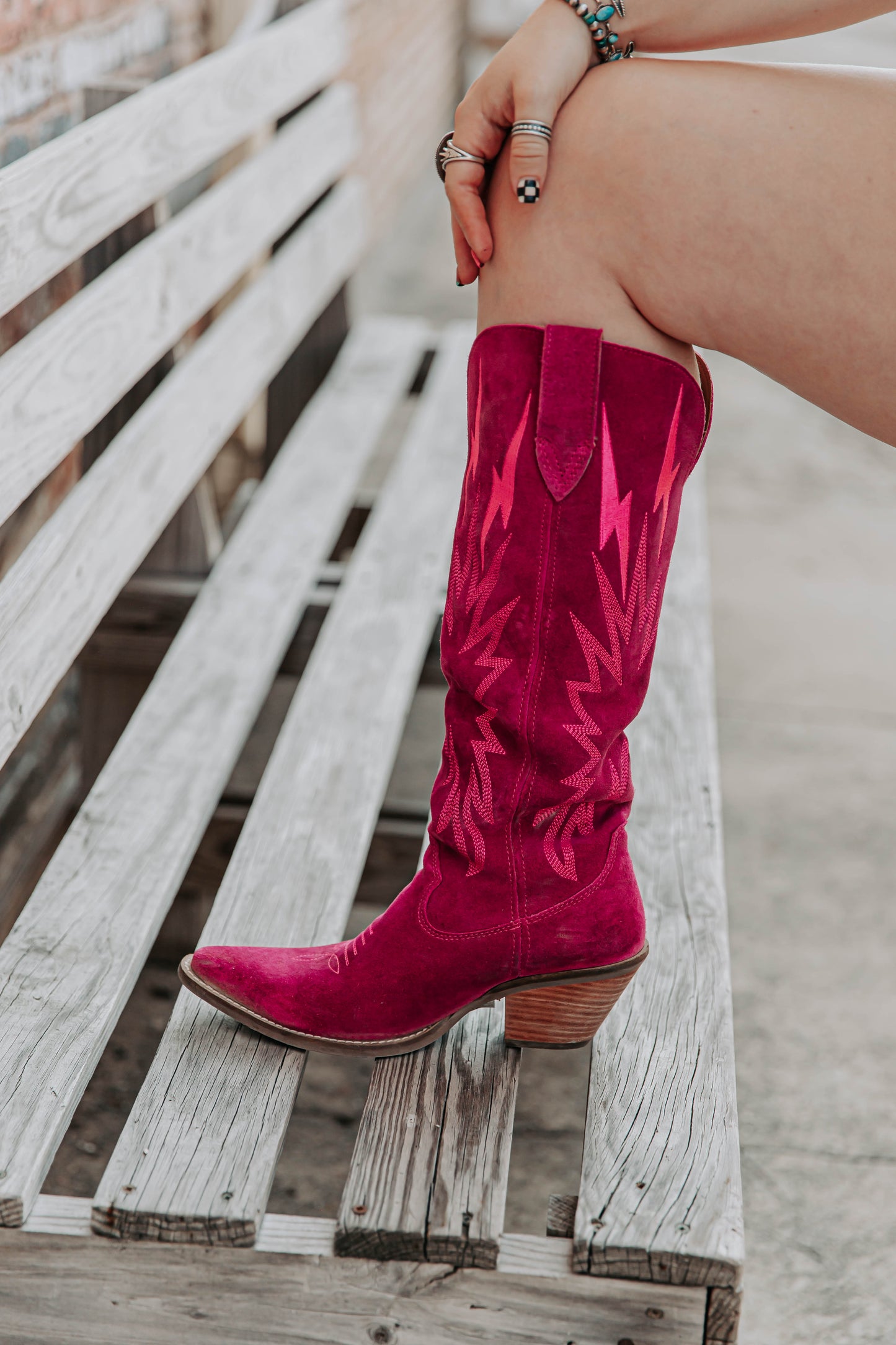FUCHISA PINK KNEE HIGH BOOTS