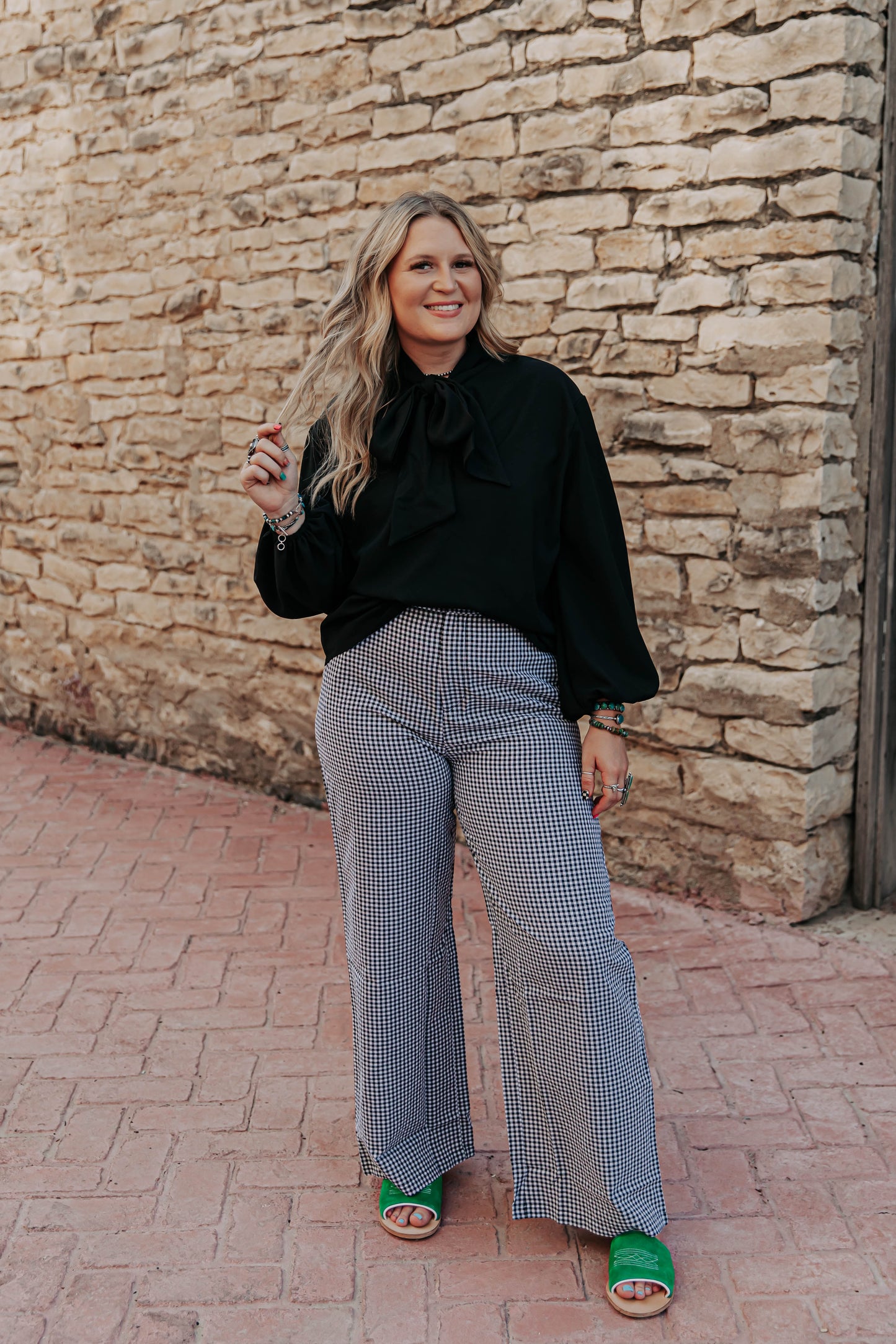 Black Bow Tied Shirt