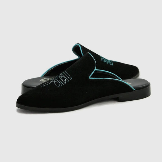 ADAIRE MULE BLACK & TURQUOISE
