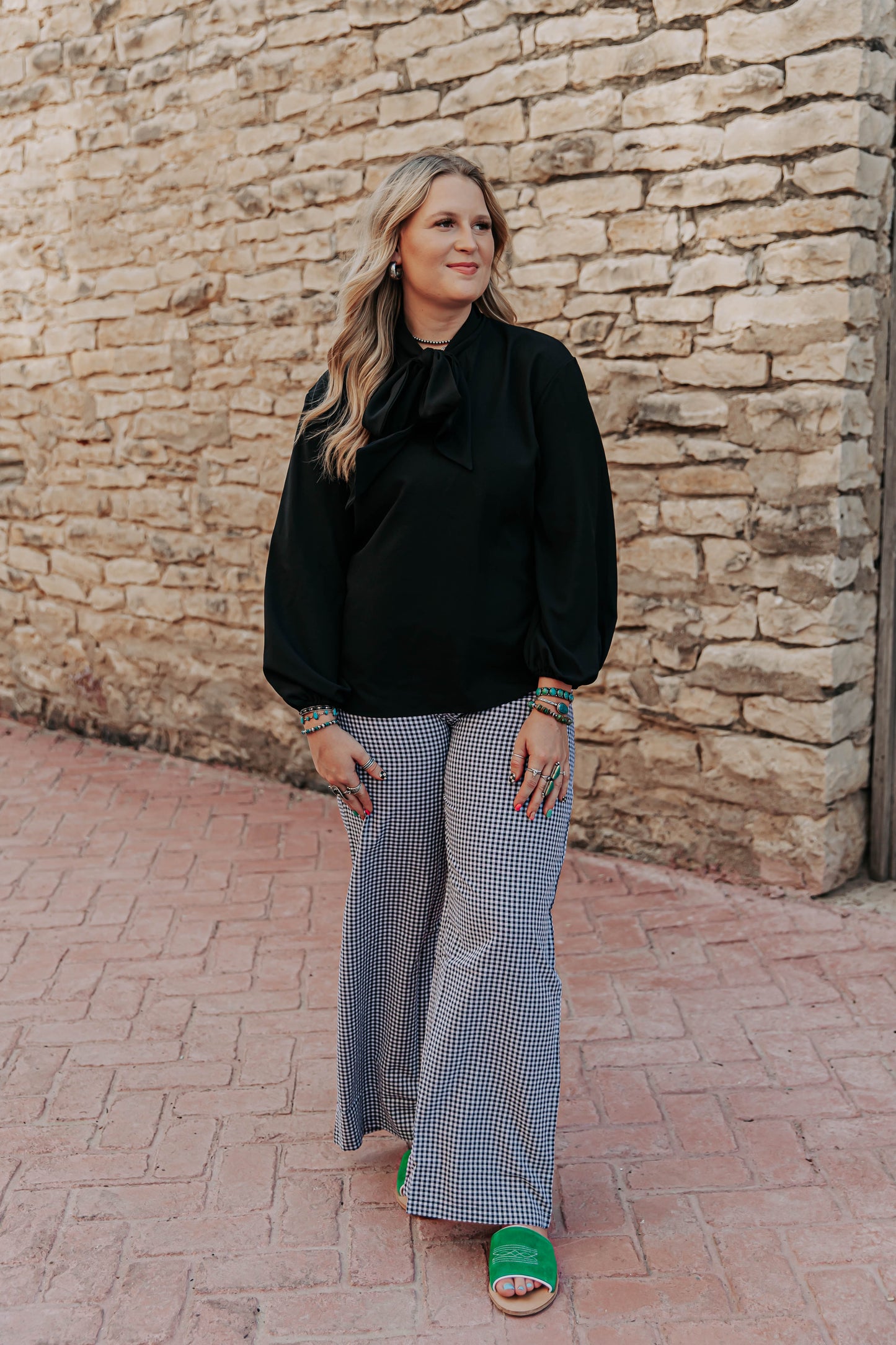 Black Bow Tied Shirt