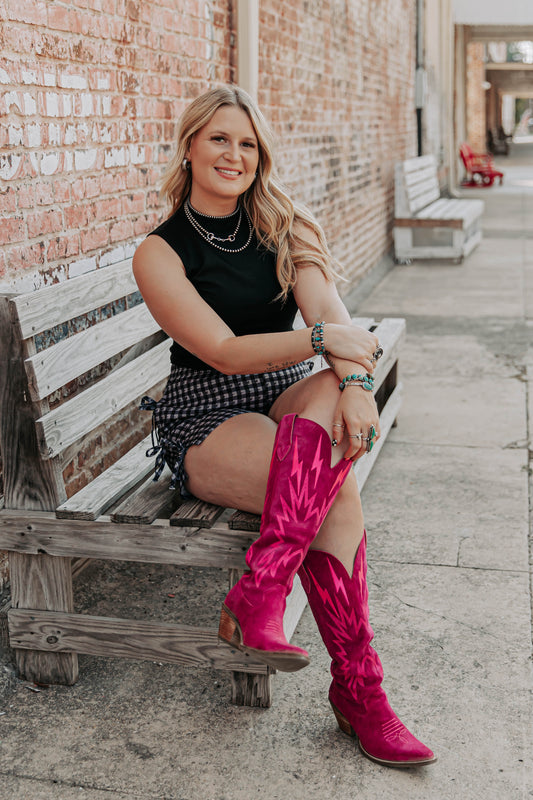 FUCHISA PINK KNEE HIGH BOOTS