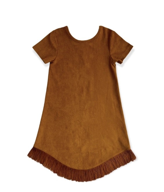 BROWN SUEDE FRINGE DRESS
