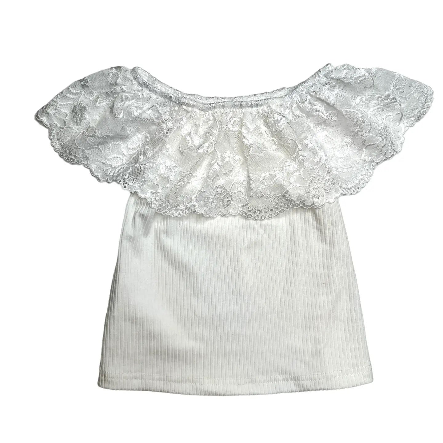 CREAM LACE NECK ONESIE