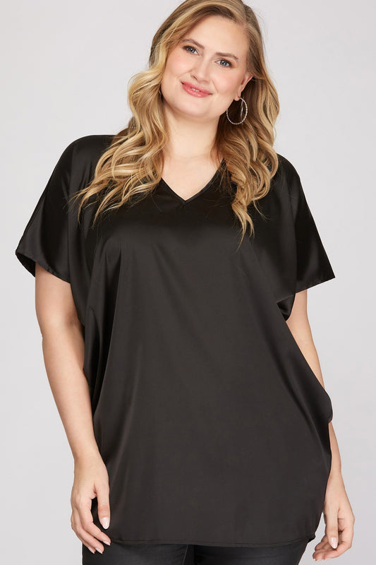 BLACK SILK TOP