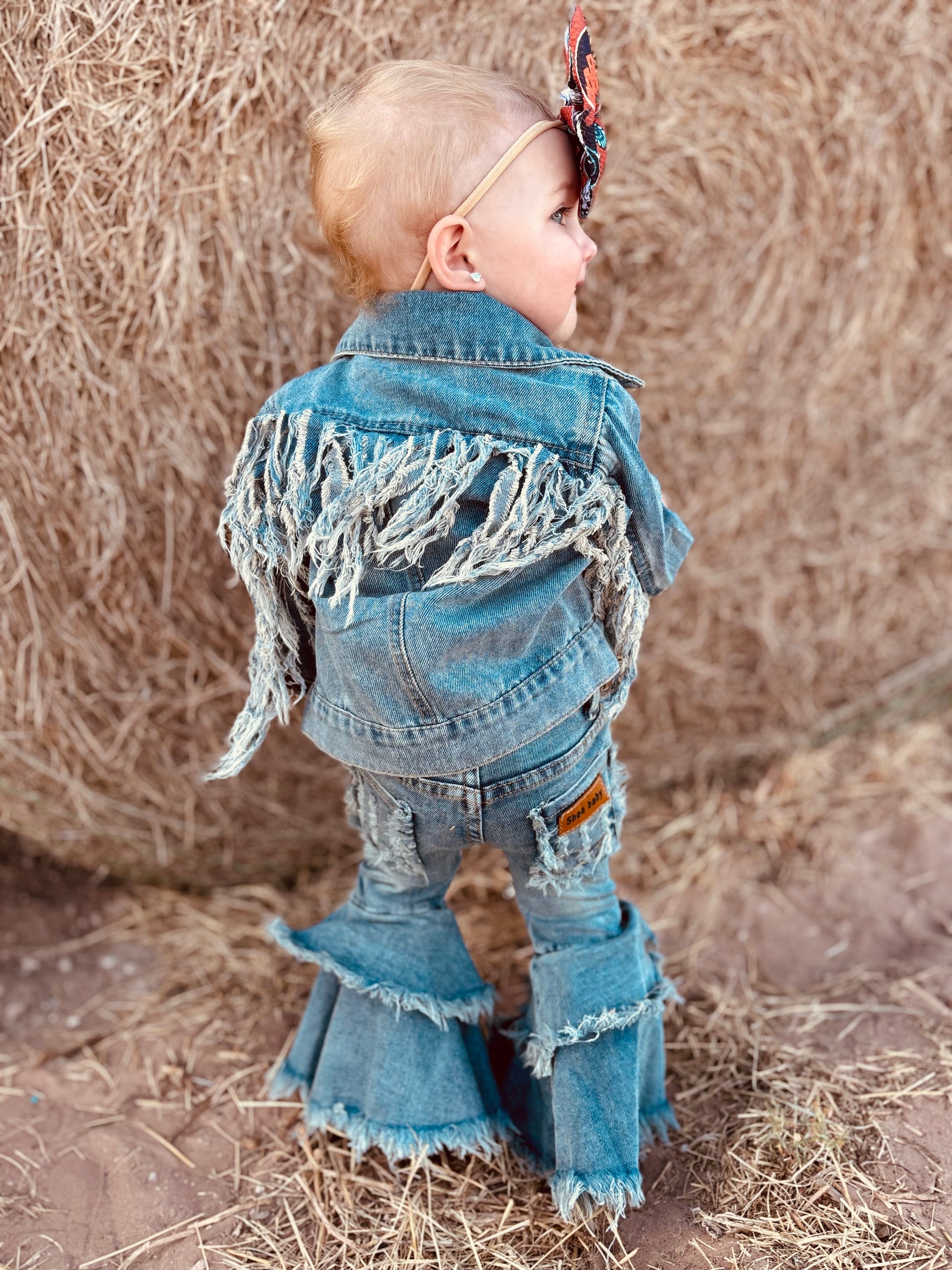DENIM FRINGE JACKET image 1