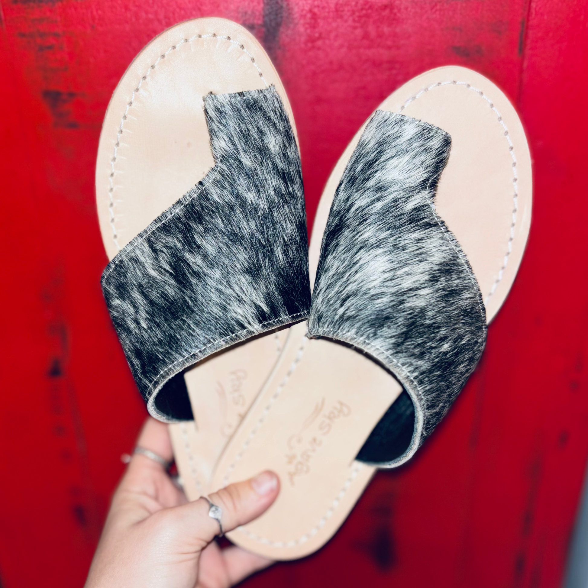 BLACK & WHITE TANYA COWHIDE image 1