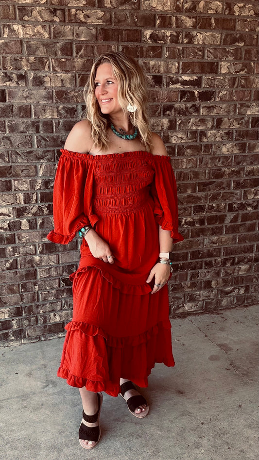 Burnt orange dress image 1